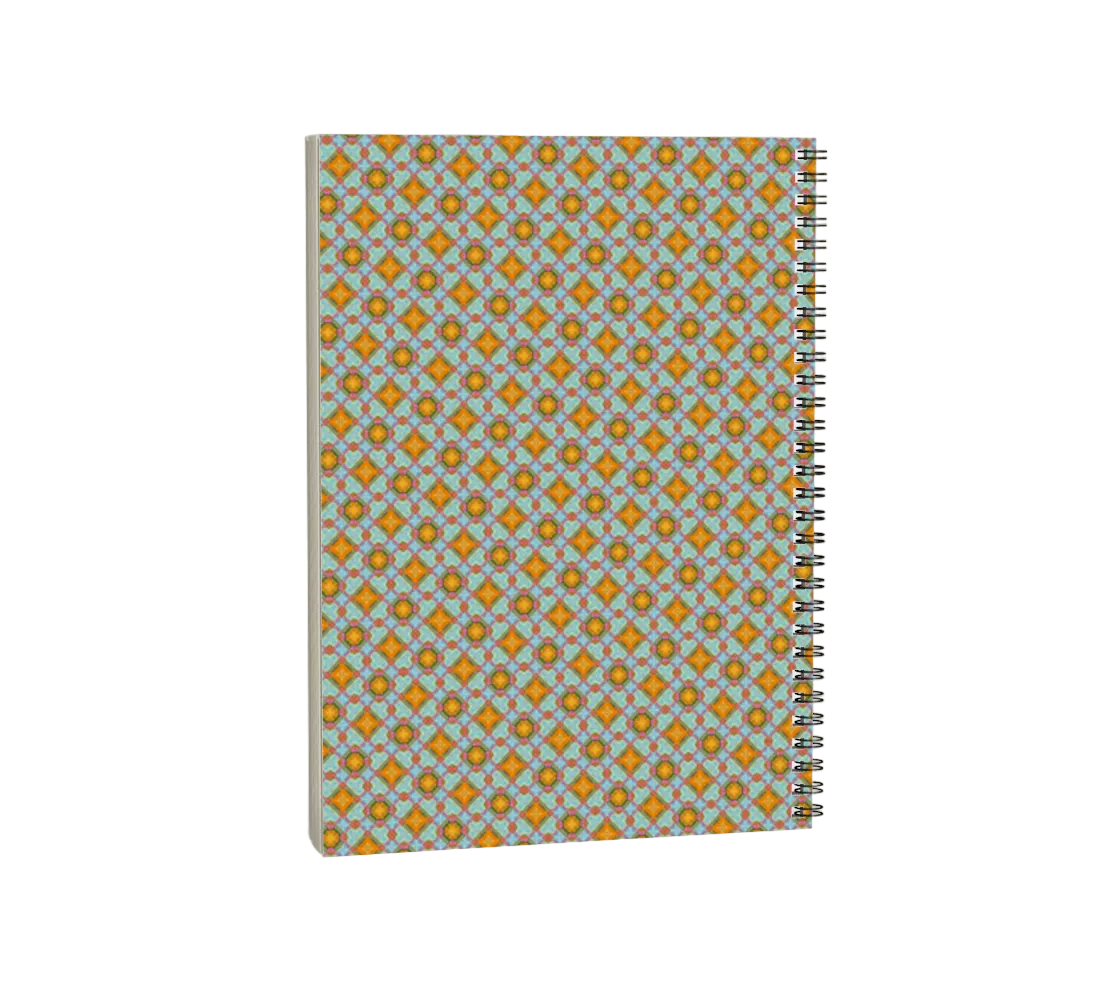 Notebook with a geometric pattern on a white background