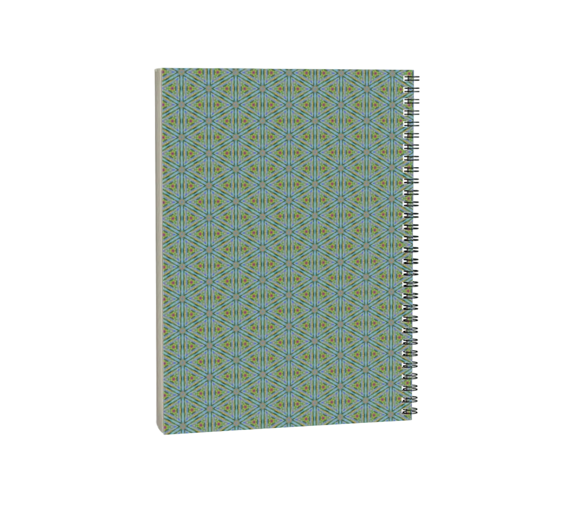 Notebook with a geometric pattern on a white background