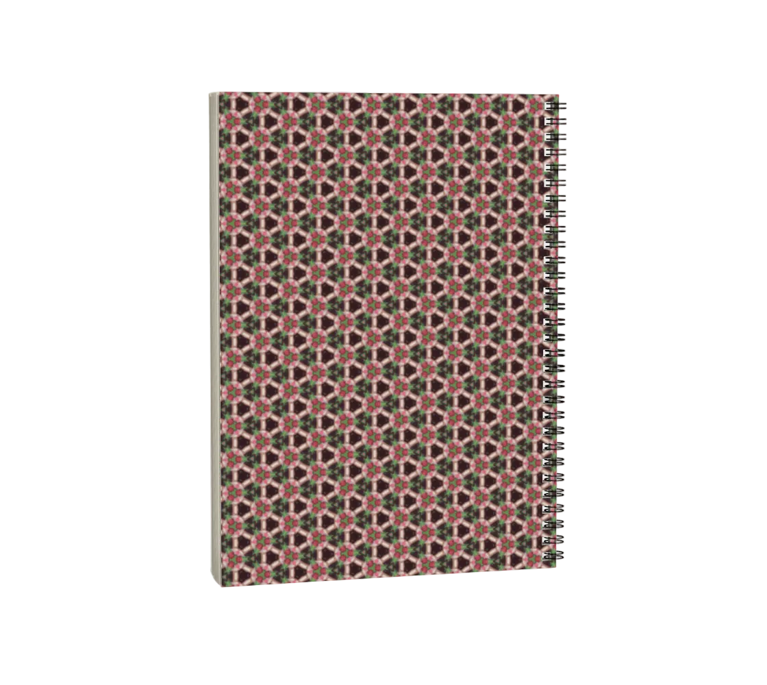 Notebook with a geometric pattern on a white background