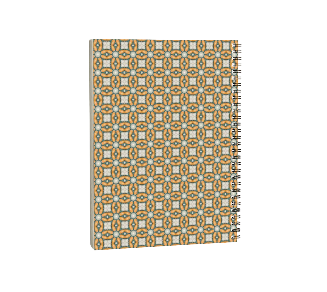 Notebook with a geometric pattern on a white background