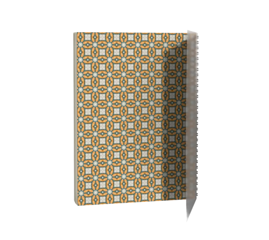 Notebook with a geometric pattern on a white background