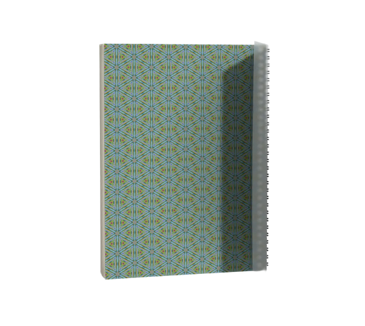 Notebook with a geometric pattern on a white background