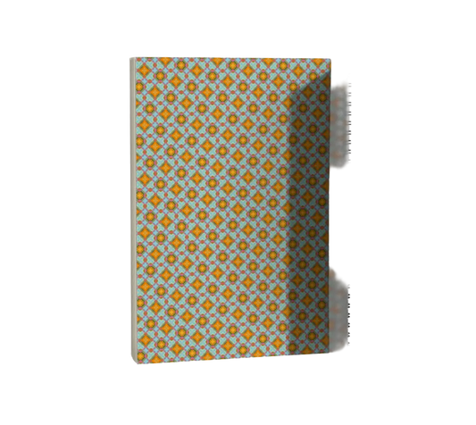 Notebook with a geometric pattern on a white background