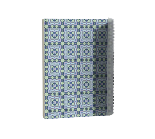Notebook with a geometric pattern on a white background