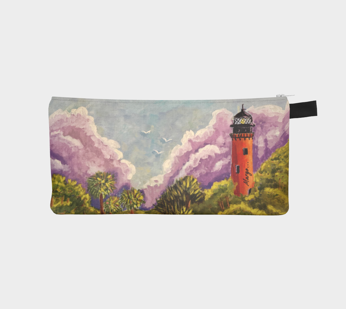 Jupiter Lighthouse: Lavender Skies with Emerald Views | Zipper Pouch - Pattern One