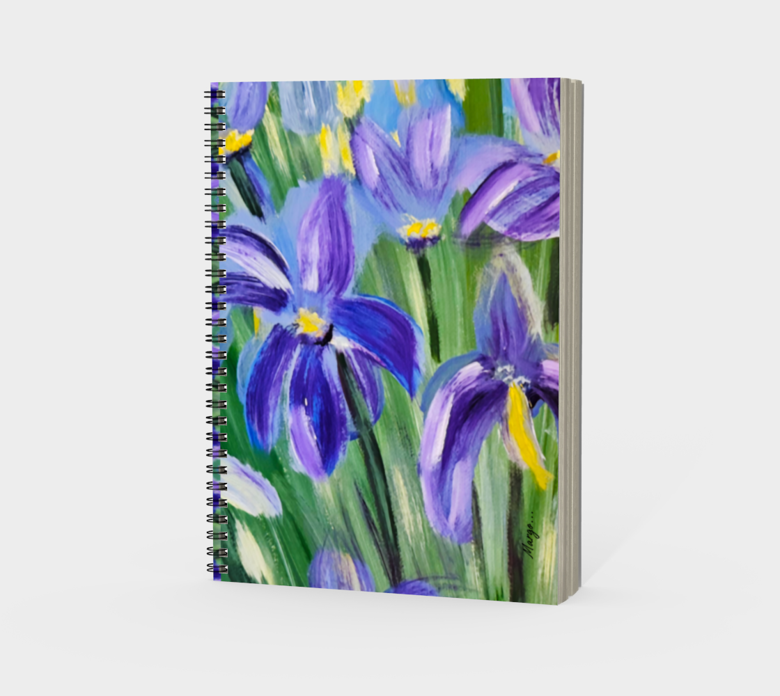Dancing Petals: A Violet Symphony | Notebook - Pattern