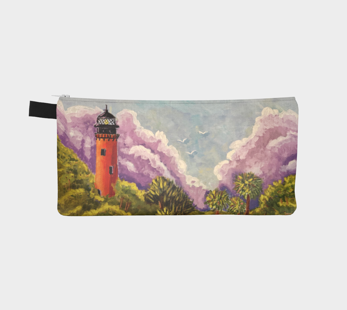 Jupiter Lighthouse: Lavender Skies with Emerald Views | Zipper Pouch