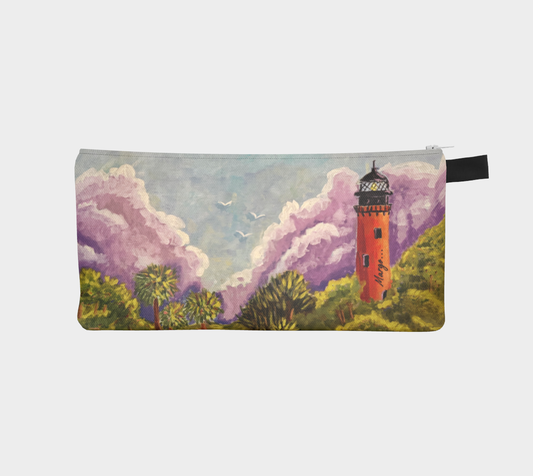 Jupiter Lighthouse: Lavender Skies with Emerald Views | Zipper Pouch