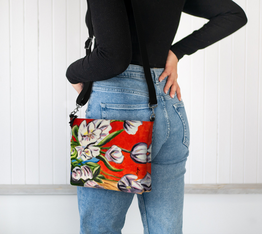 Falling Tulips: Swaying Strokes | Vegan Lux Crossbody