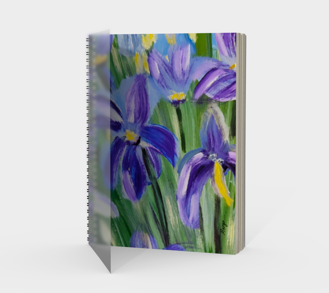 Dancing Petals: A Violet Symphony | Notebook - Pattern