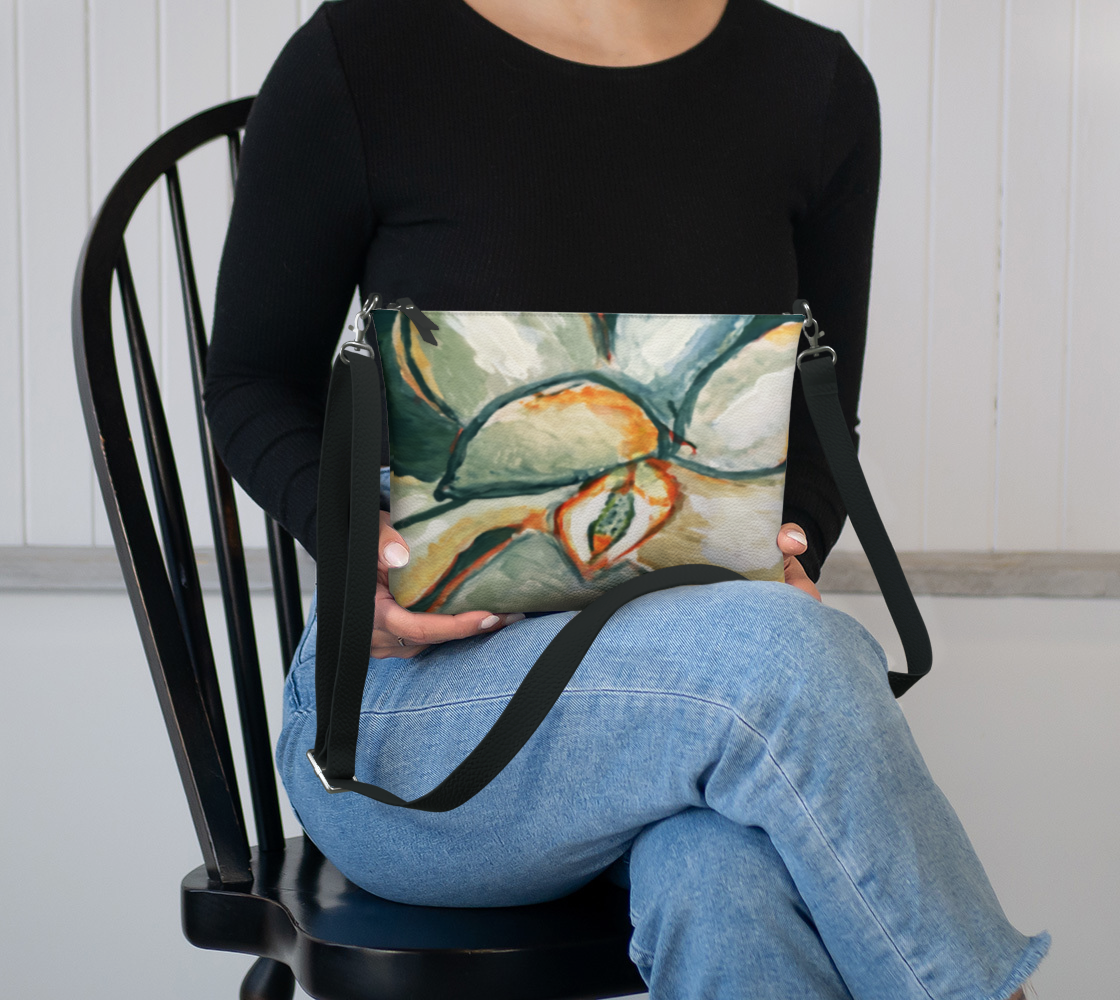 Magnolia in Teal | Vegan Lux Crossbody