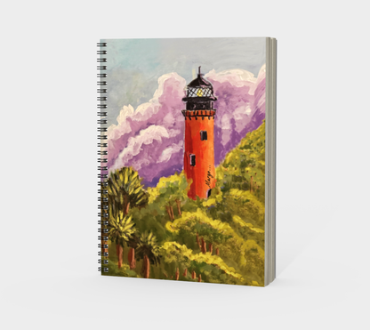 Jupiter Lighthouse: Lavender Skies with Emerald Views | Notebook - Pattern One